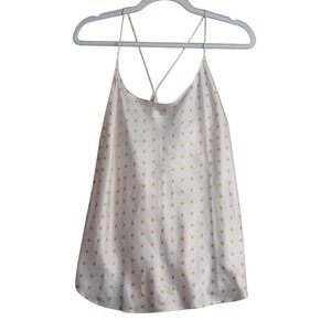 Victoria's Secret Cami Top XL Slip Polka Dot Cross Back Sleeveless Casual Blouse